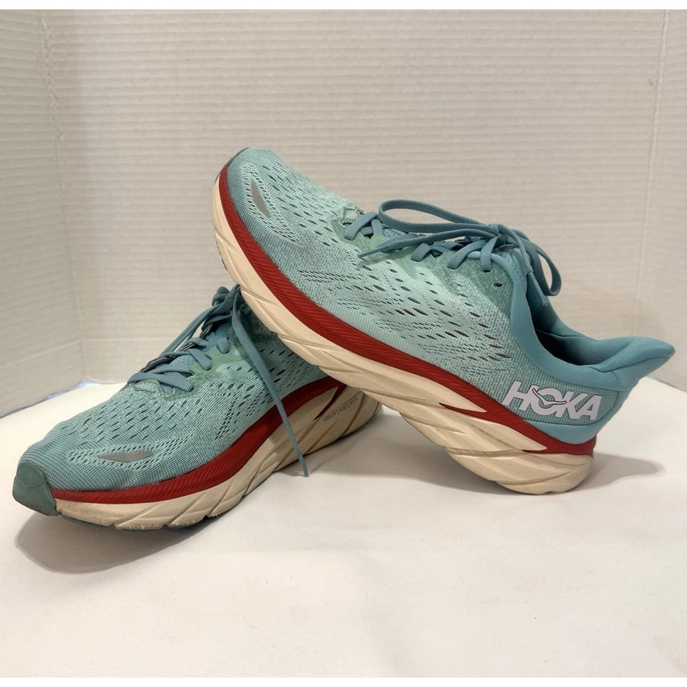Hoka One One Clifton 8 Shoe Size:9.5 B Blue Women Sneakers